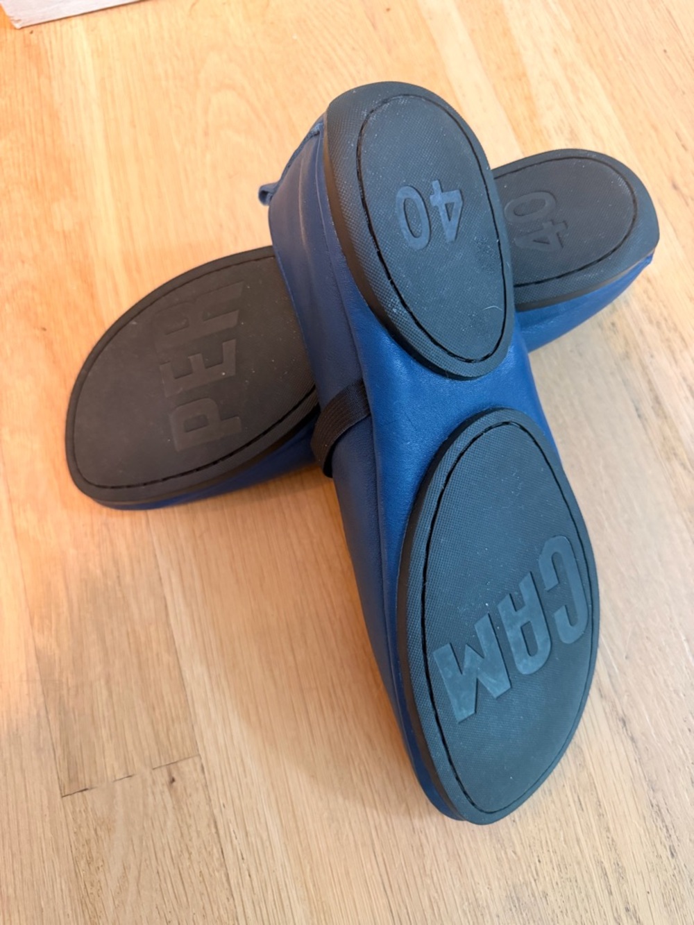 Camper Navy Mary Jane Shoes with Red Insole - Picture 3 of 8